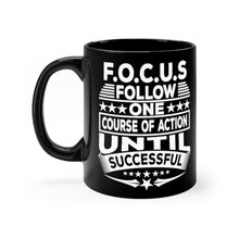 Load image into Gallery viewer, Focus - Black mug 11oz (Design printed on front & back)