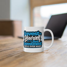 Load image into Gallery viewer, Invest In Yourself - White Mug 11oz (Design printed on front & back)