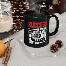 Load image into Gallery viewer, Success Design No 1 - Black mug 11oz  (Design printed on front &amp; back)
