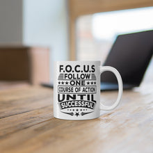 Load image into Gallery viewer, Focus - White Mug 11oz  (Design printed on front &amp; back)
