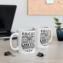 Load image into Gallery viewer, Focus - White Mug 11oz  (Design printed on front &amp; back)
