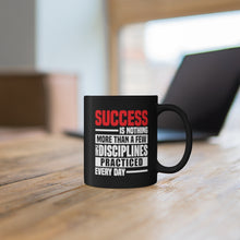 Load image into Gallery viewer, Success Design No 1 - Black mug 11oz  (Design printed on front &amp; back)
