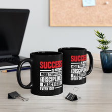 Load image into Gallery viewer, Success Design No 1 - Black mug 11oz  (Design printed on front &amp; back)
