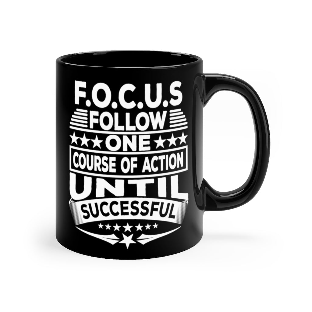 Focus - Black mug 11oz  (Design printed on front & back)