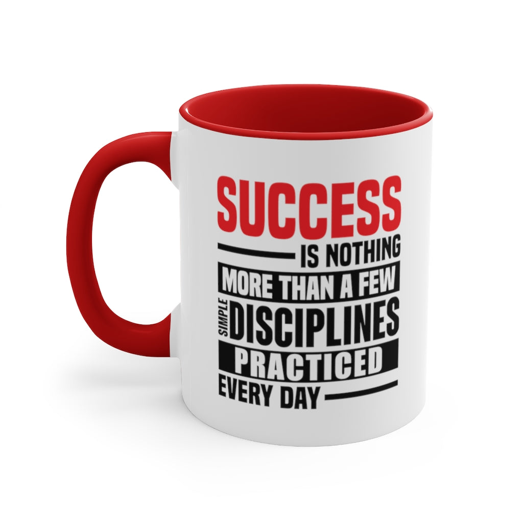 Success Design No 1 - Mug 11oz Red Accent (Colorful Mug)(Design printed on front & back)