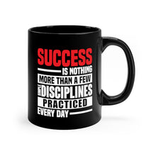 Load image into Gallery viewer, Success Design No 1 - Black mug 11oz  (Design printed on front &amp; back)
